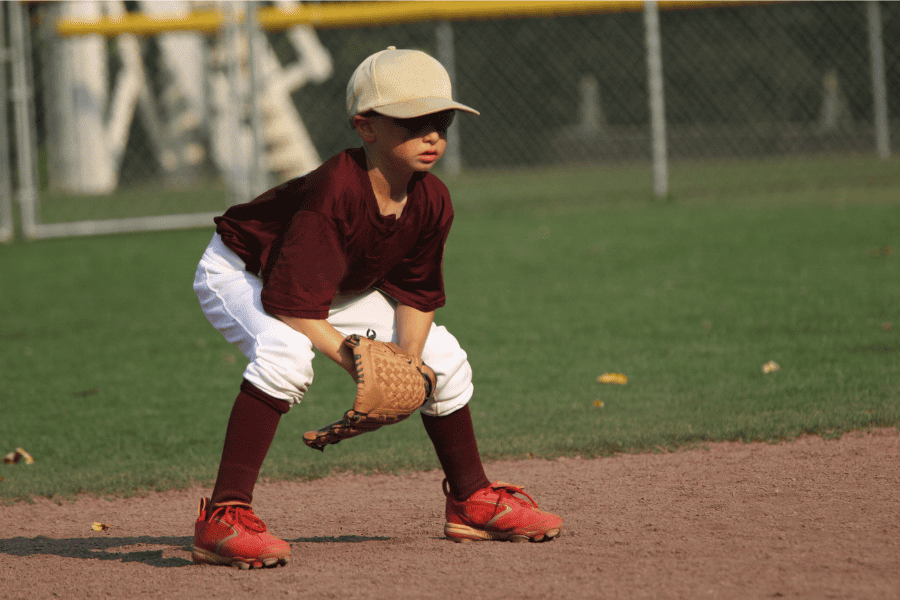 Youth Baseball Player Playing Shortstop